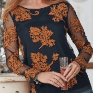 SUNDANCE Embroidered Beaded Blouse Medium